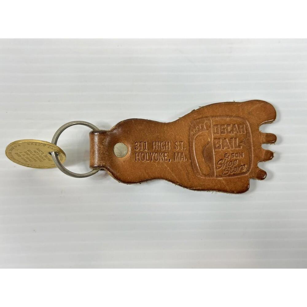 Vintage‎ Advertising Leather Barefoot Foot With Keychain Oscar Bail Shoe Store